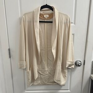 Aritzia Wilfred Cavelier Cream Open Front Blazer Size‎ 4